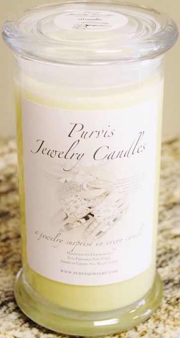 yellow jewelry candle