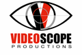 Videoscope Productions logo with stylized eye in black, red, and gray text
