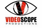 Videoscope Productions logo with stylized eye in black, red, and gray text