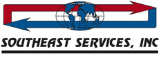 Southeast Services, Inc. logo with red and blue arrows around a globe