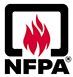 NFPA logo with red flame above black letters on a white background