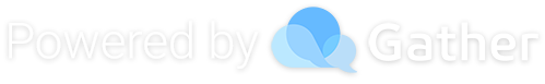 Powered by Gather logo on a white background