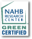 The logo for the nahb research center is green certified.
