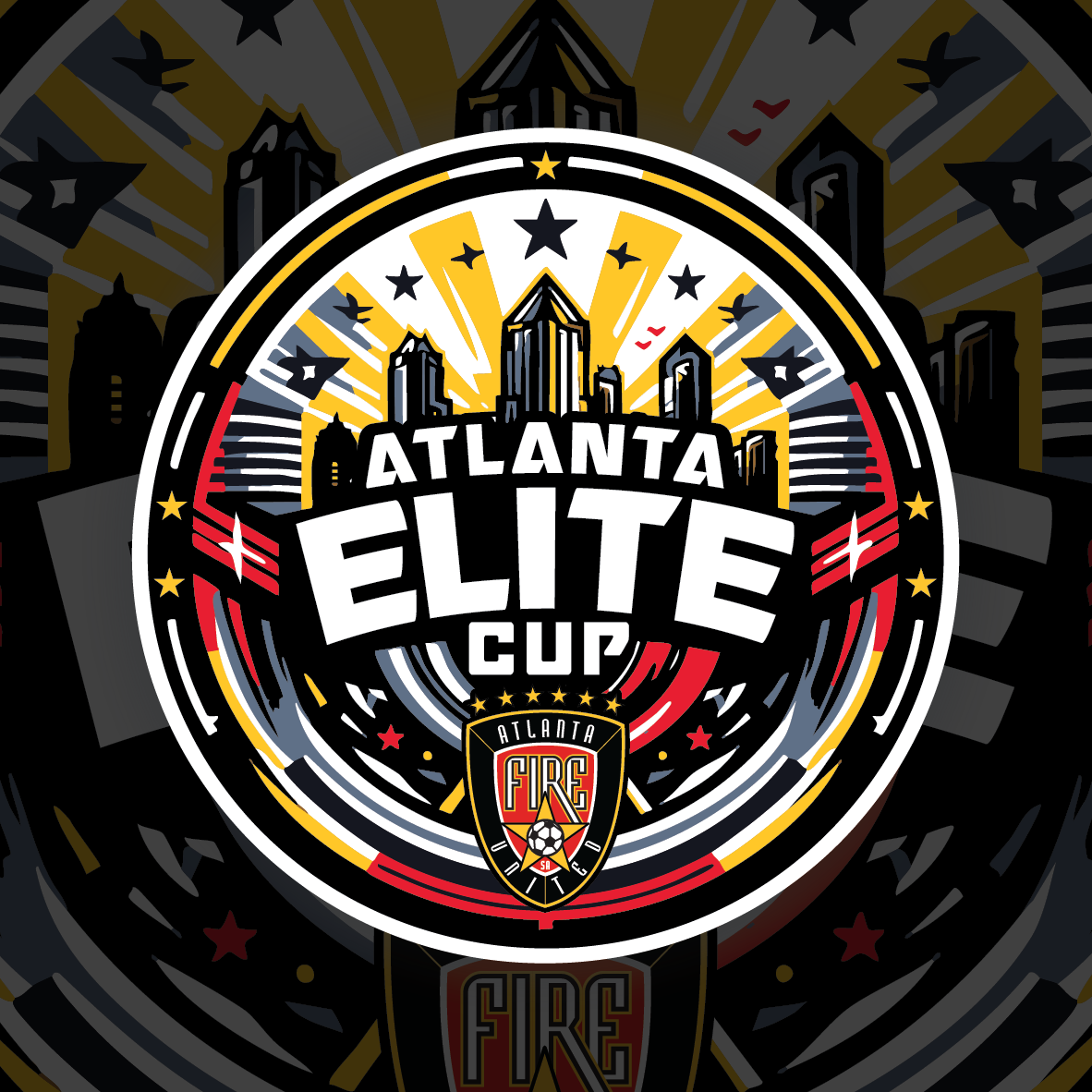 Atlanta Elite Cup logo with a skyline, stars, and the text 