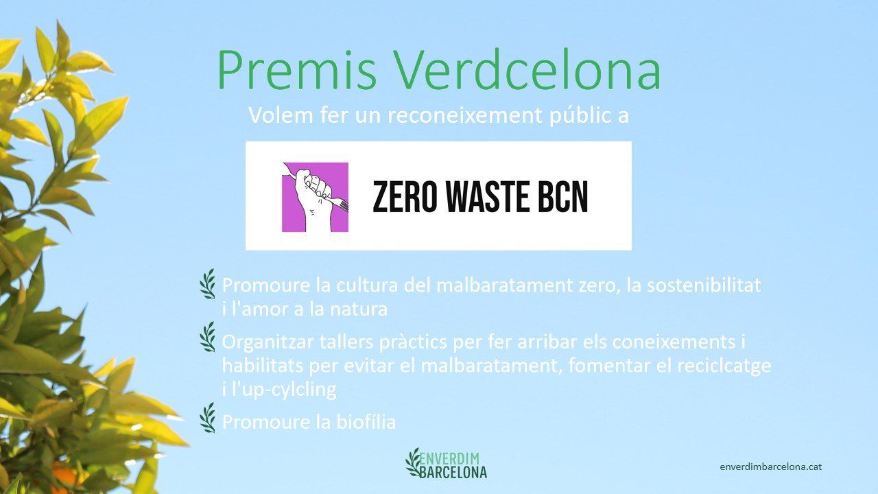 PREMI VERDCELONA ZERO WASTE BCN