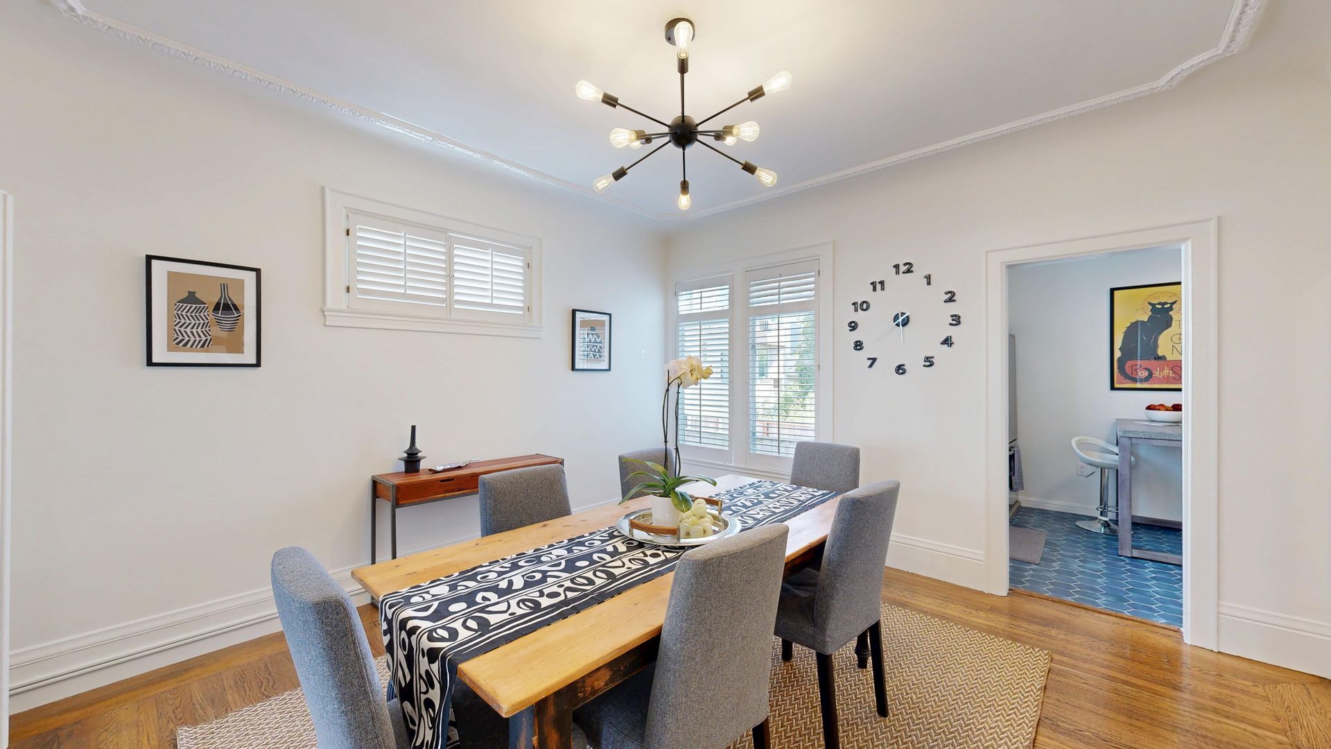 dining room peek into kitchen