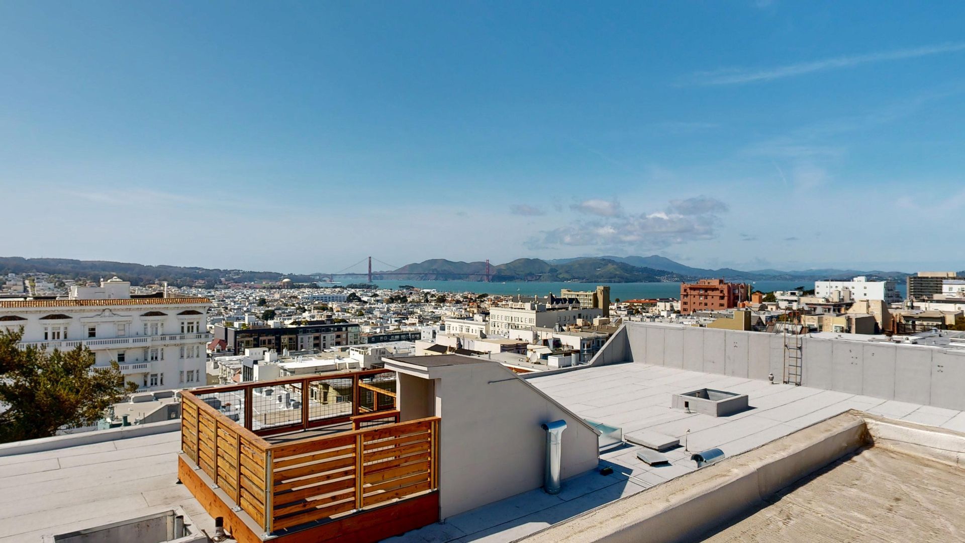rooftop view Union St. with next door roof