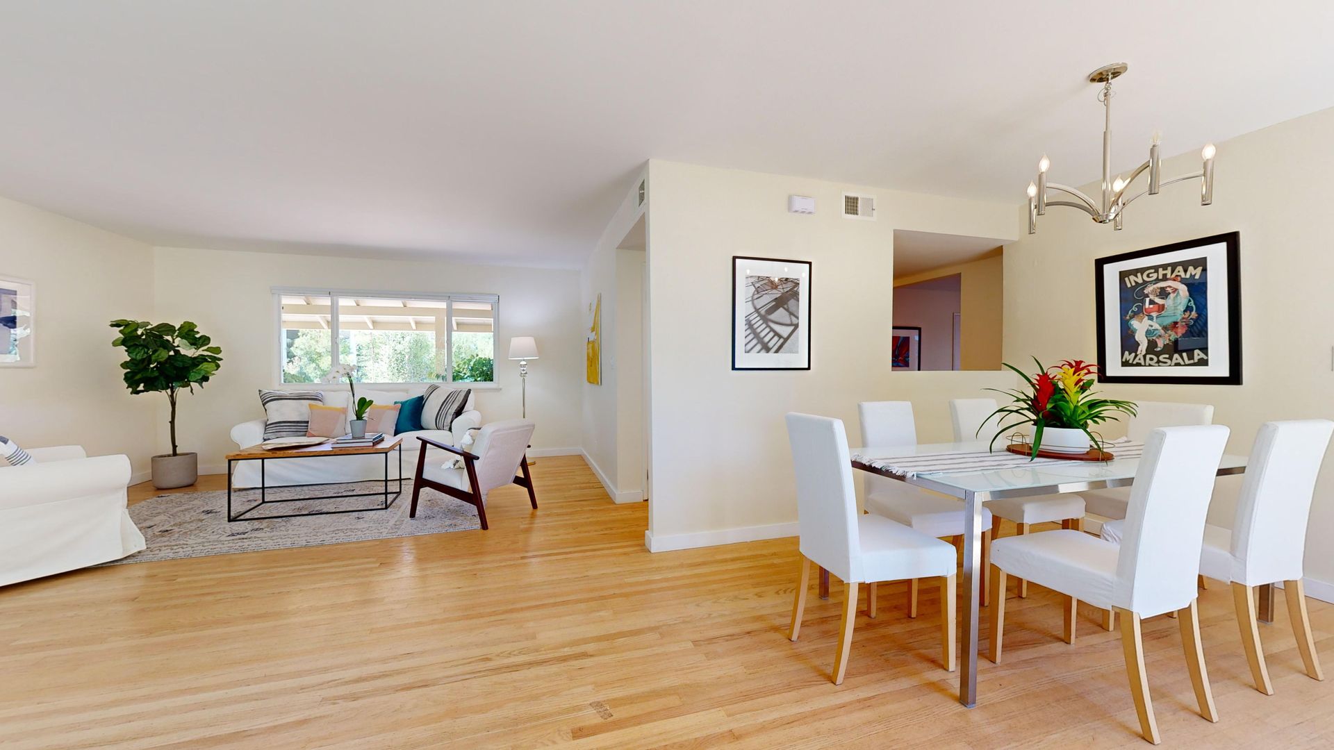 living and dining room at clover hill court