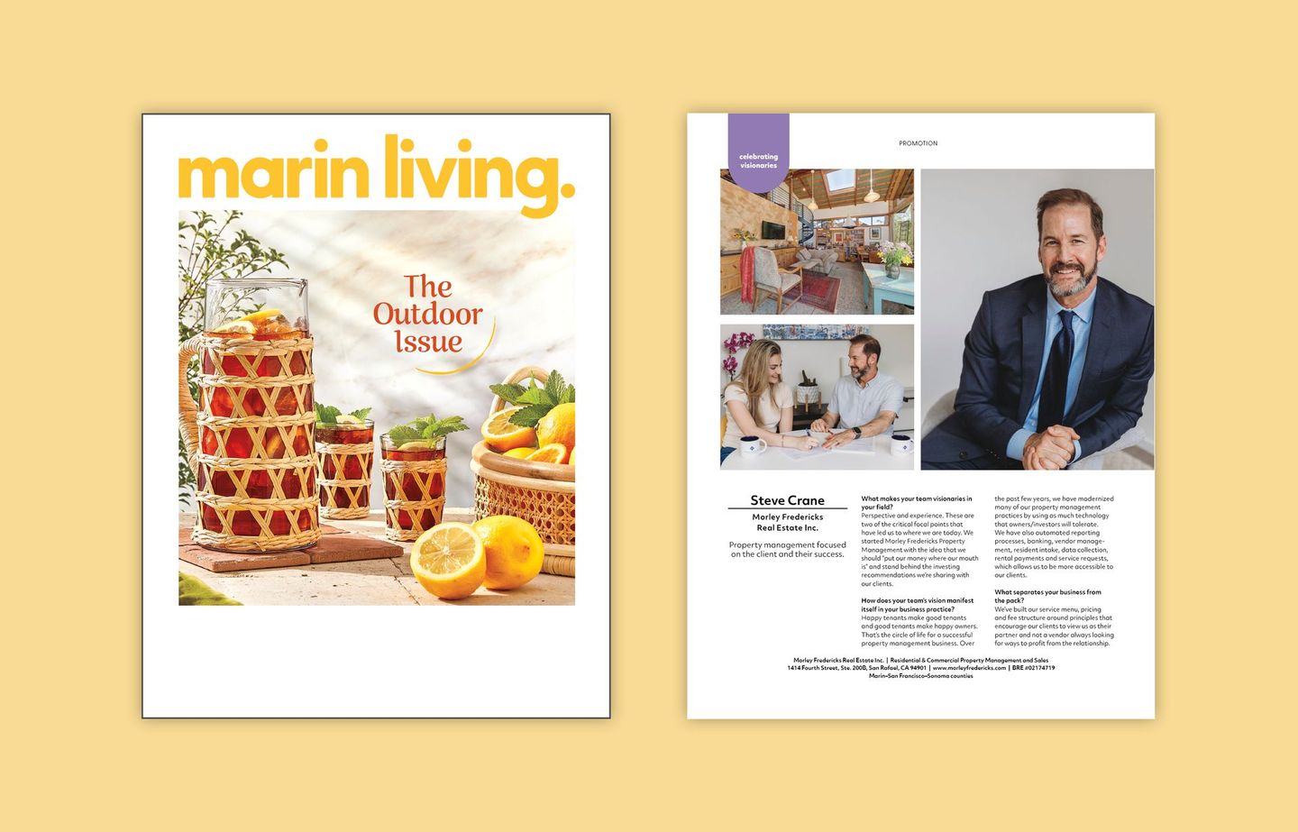 marin living magazine cover and interview