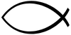 Ichthys symbol, a stylized fish outline, often used as a Christian symbol.