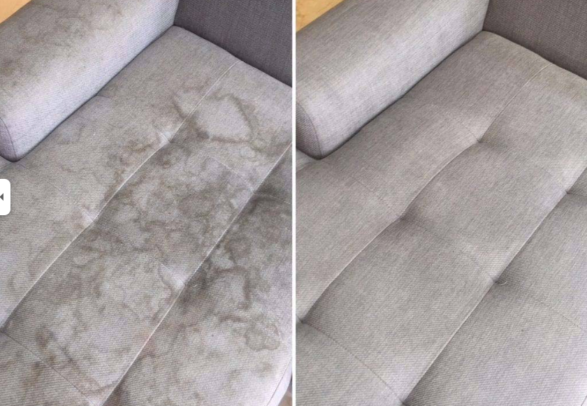Beige sofa after upholstery cleaning