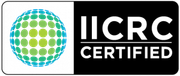 IICRC Certified logo: globe of green and blue dots, text