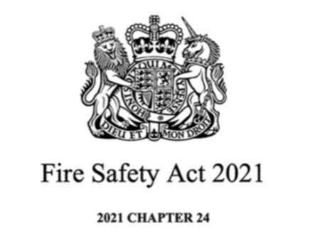 A black and white image of the fire safety act 2021