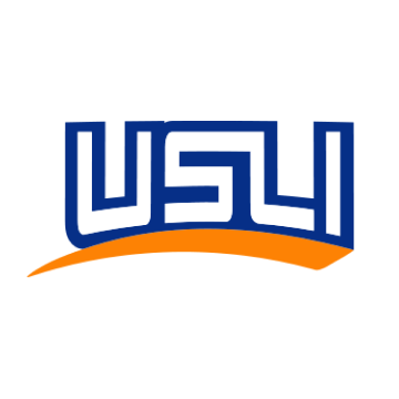 USL logo in blue with an orange swoosh underneath