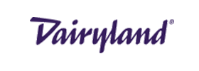 Dairyland logo in purple script on a white background