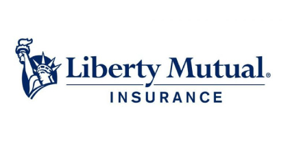 Liberty Mutual Insurance logo with blue Statue of Liberty icon and navy text on white background