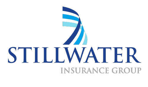 Stillwater Insurance Group logo in blue with stylized arch icon