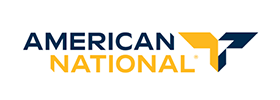 American National logo in blue and gold with a stylized bird icon