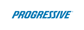 Progressive logo in blue italic lettering on a white background