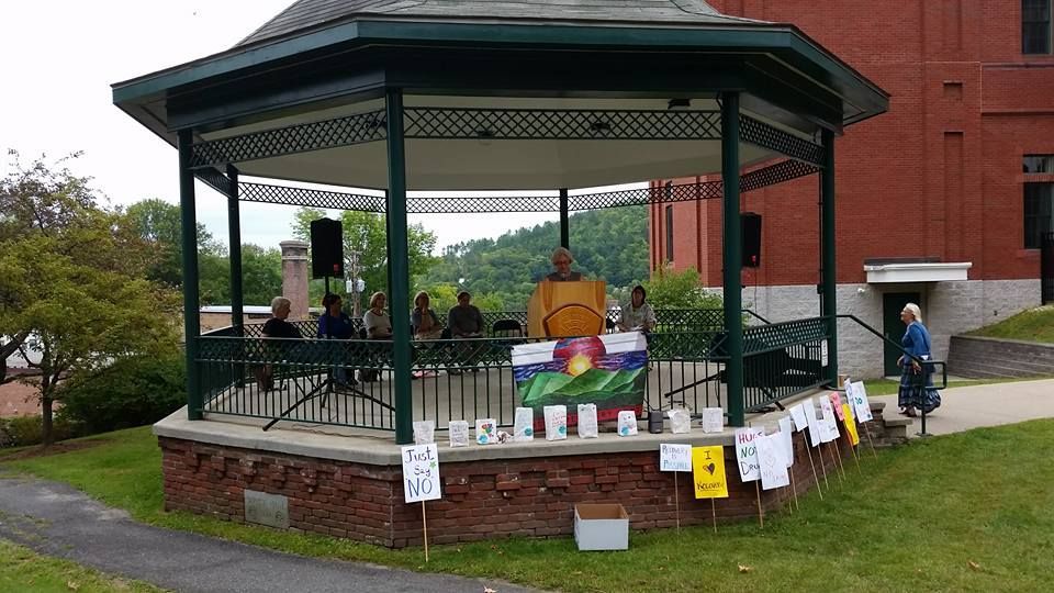 Community Restorative Justice Center: gazebo with flyers on it