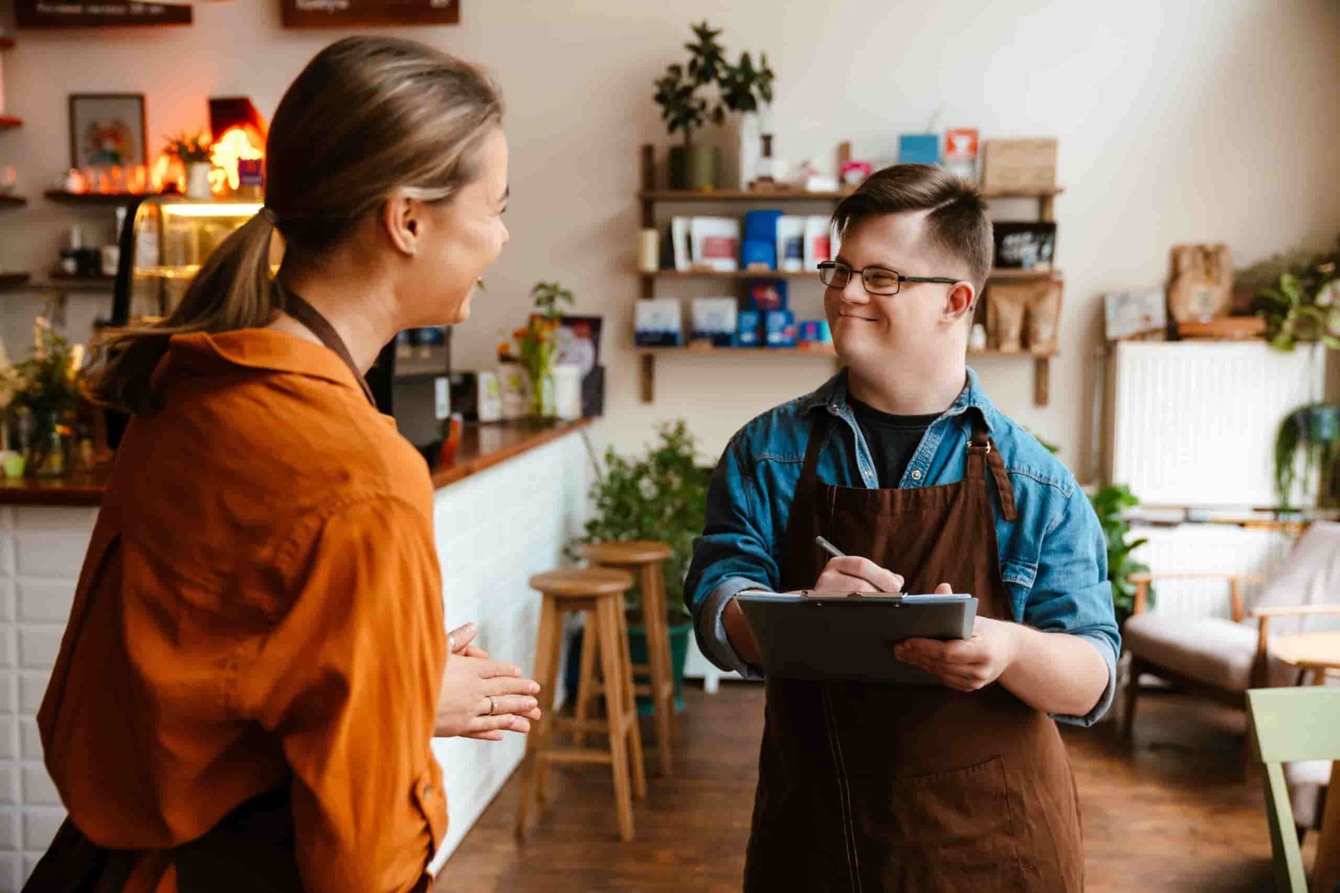 A Gifted Man Taking A Woman's Order — Adaptive Care Pty Ltd In Tarneit, VIC