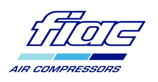Logo Fiac Air Compressors in testo blu su sfondo bianco
