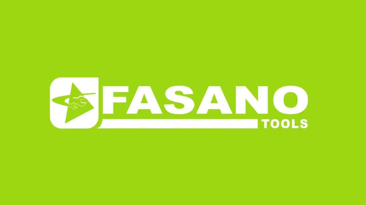 Logo FASANO Tools in bianco su sfondo verde brillante con un'icona a forma di stella.