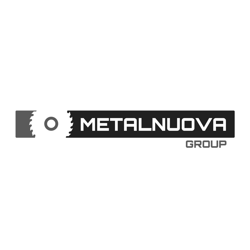 Logo del gruppo METALNUOVA in nero e grigio su sfondo bianco.