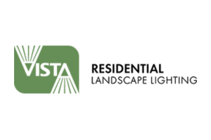 The vista commercial outdoor lighting logo is on a white background.