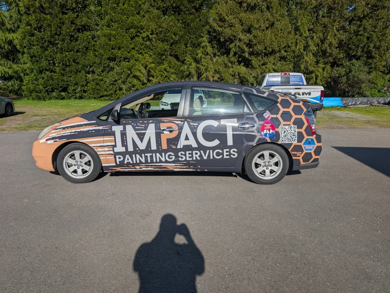 Orange car with