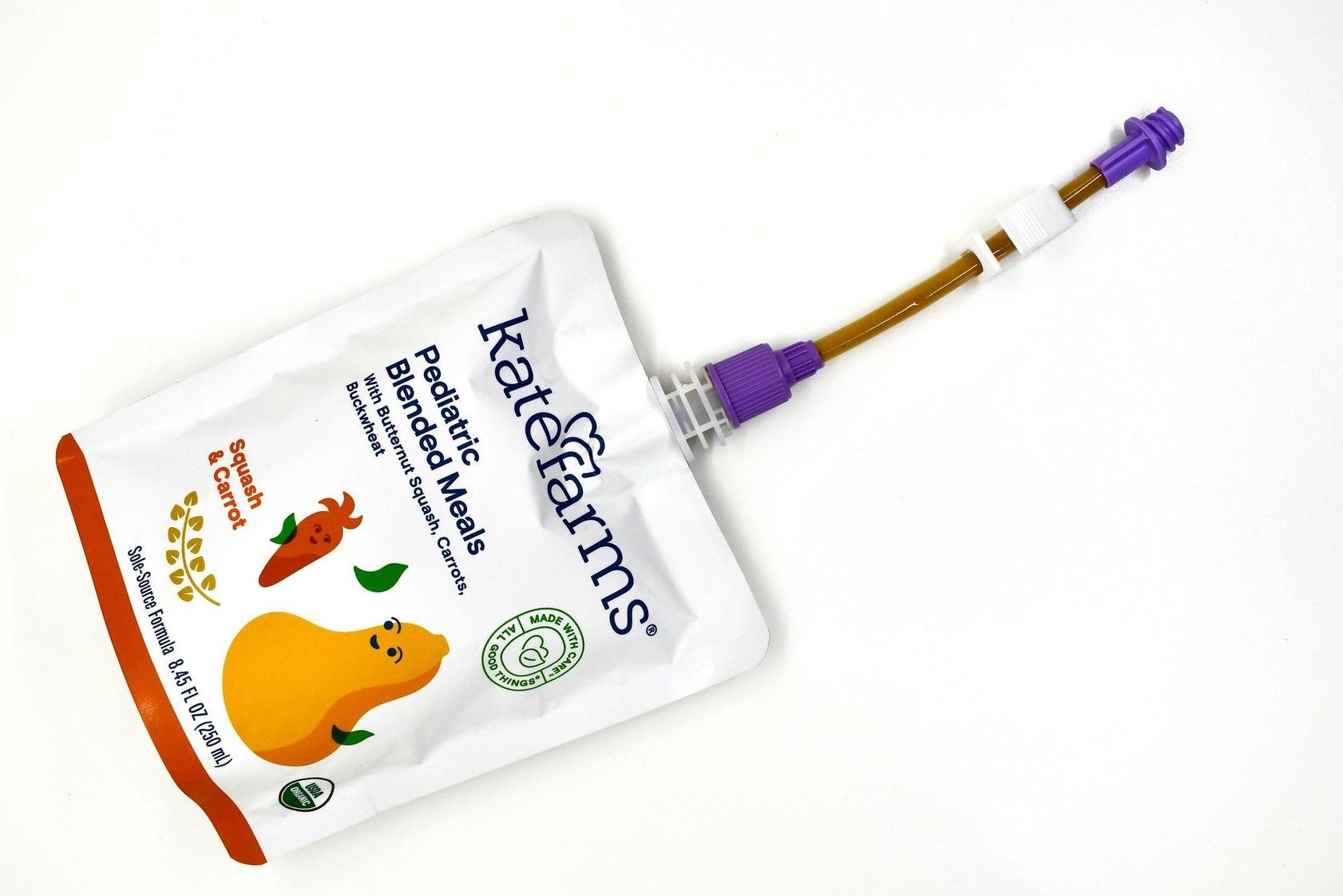 Bolink Small Cap connected to Kate Farms Blended Meals pouch