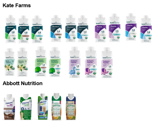 Tube feeding nutrition cartons