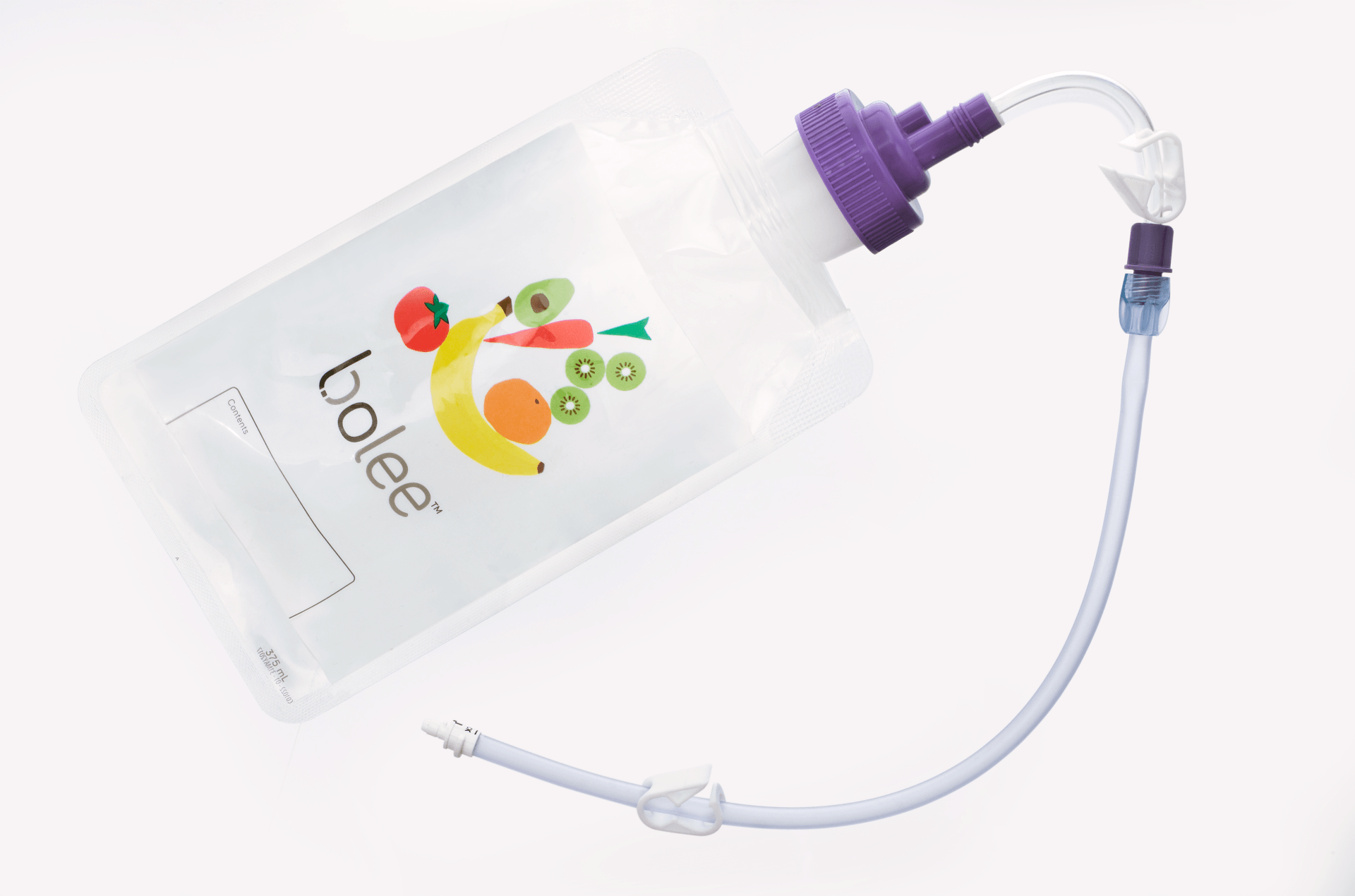 Bolee Bag attached to a Bolink Large Cap and bolus extension set