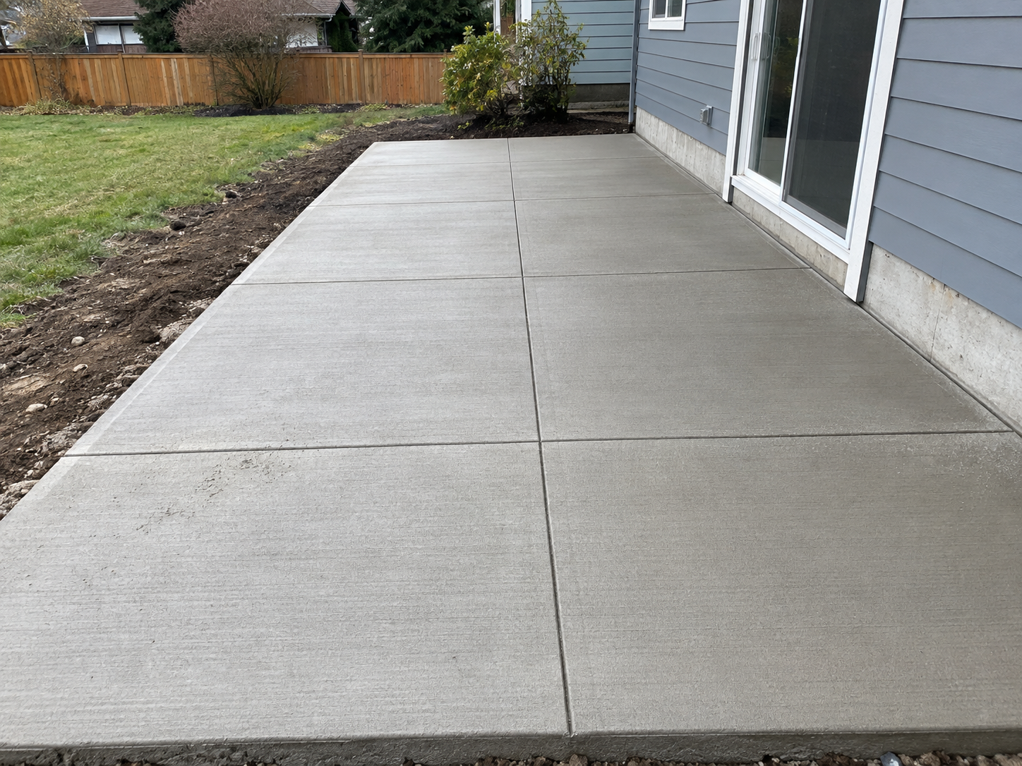 Saw-cut control joints in a new concrete slab to control cracking in Clark County