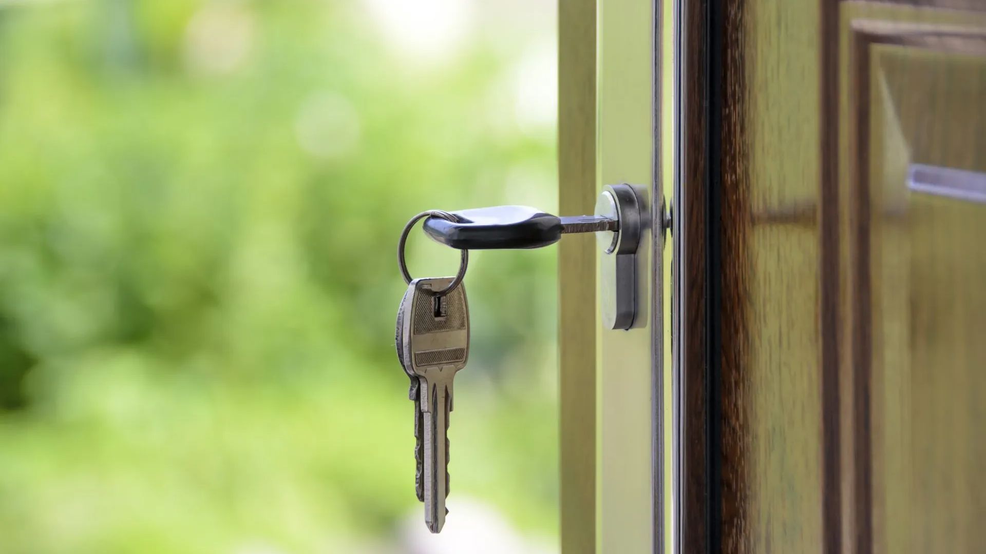 Photo of keys in a door