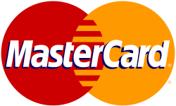 MasterCard logo: overlapping red and orange circles with 