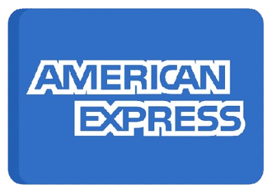 American Express logo on a blue background.