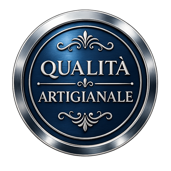 Sigillo di qualità rosso e oro con stelle e la scritta “PRODOTTI DI QUALITÀ”