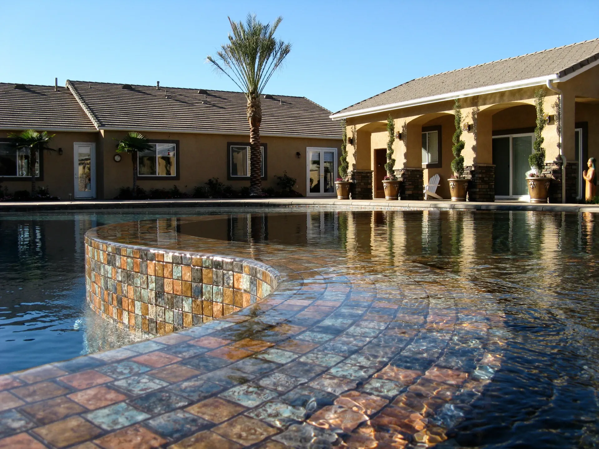 Decorative concrete pool area in Riverside CA