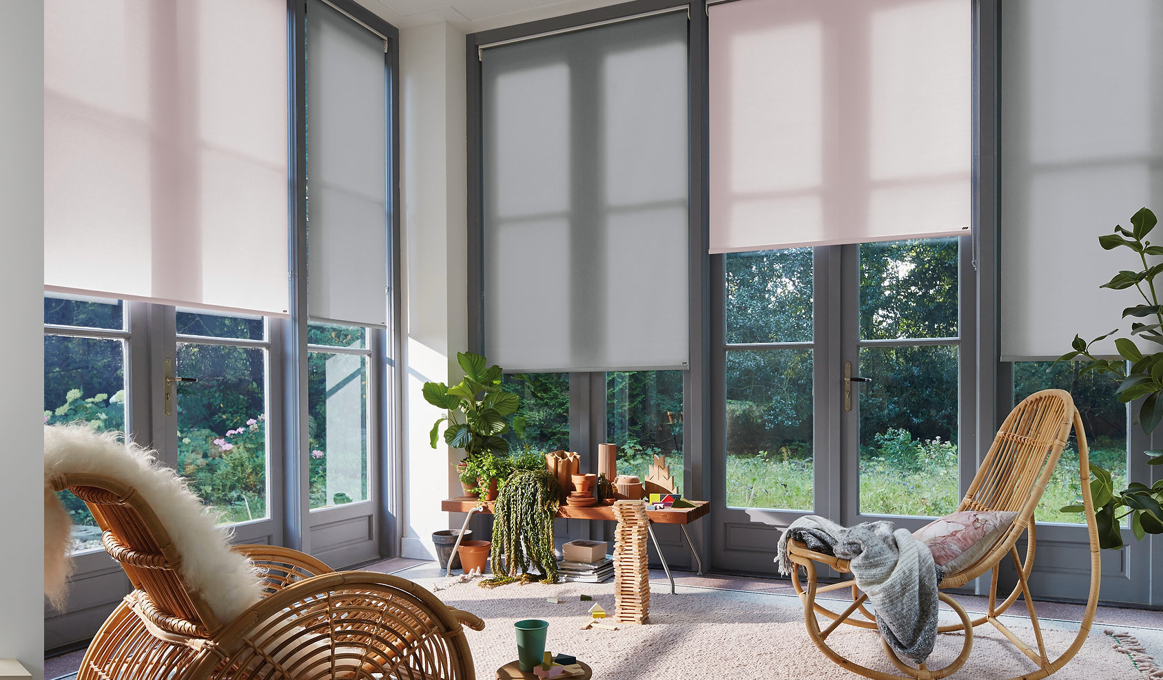 Motorised roller blinds installed by Blind & Shutter City in Silver Lakes, Pretoria.