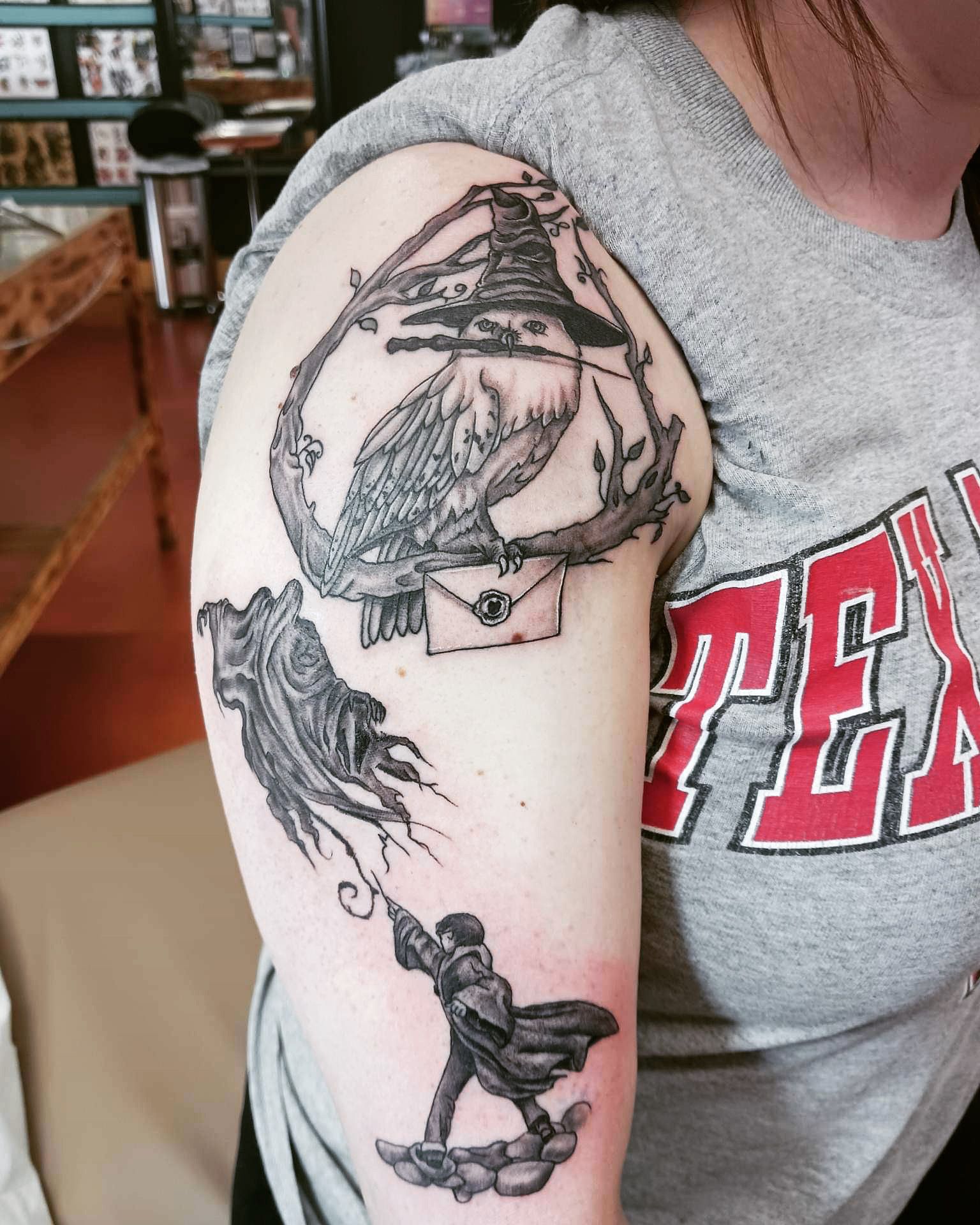 A tattoo by Brandon in Fort Worth, TX at The Bearded Moon Tattoo Studio