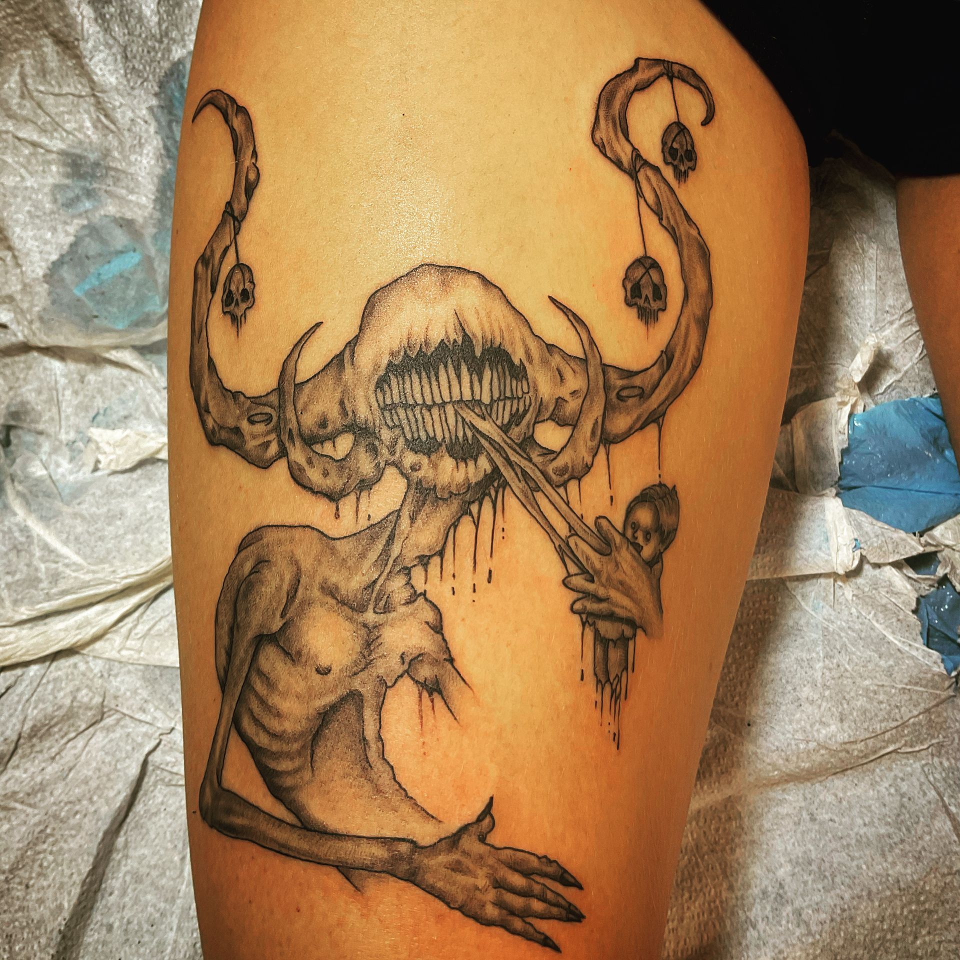 A tattoo by Brandon in Fort Worth, TX at The Bearded Moon Tattoo Studio