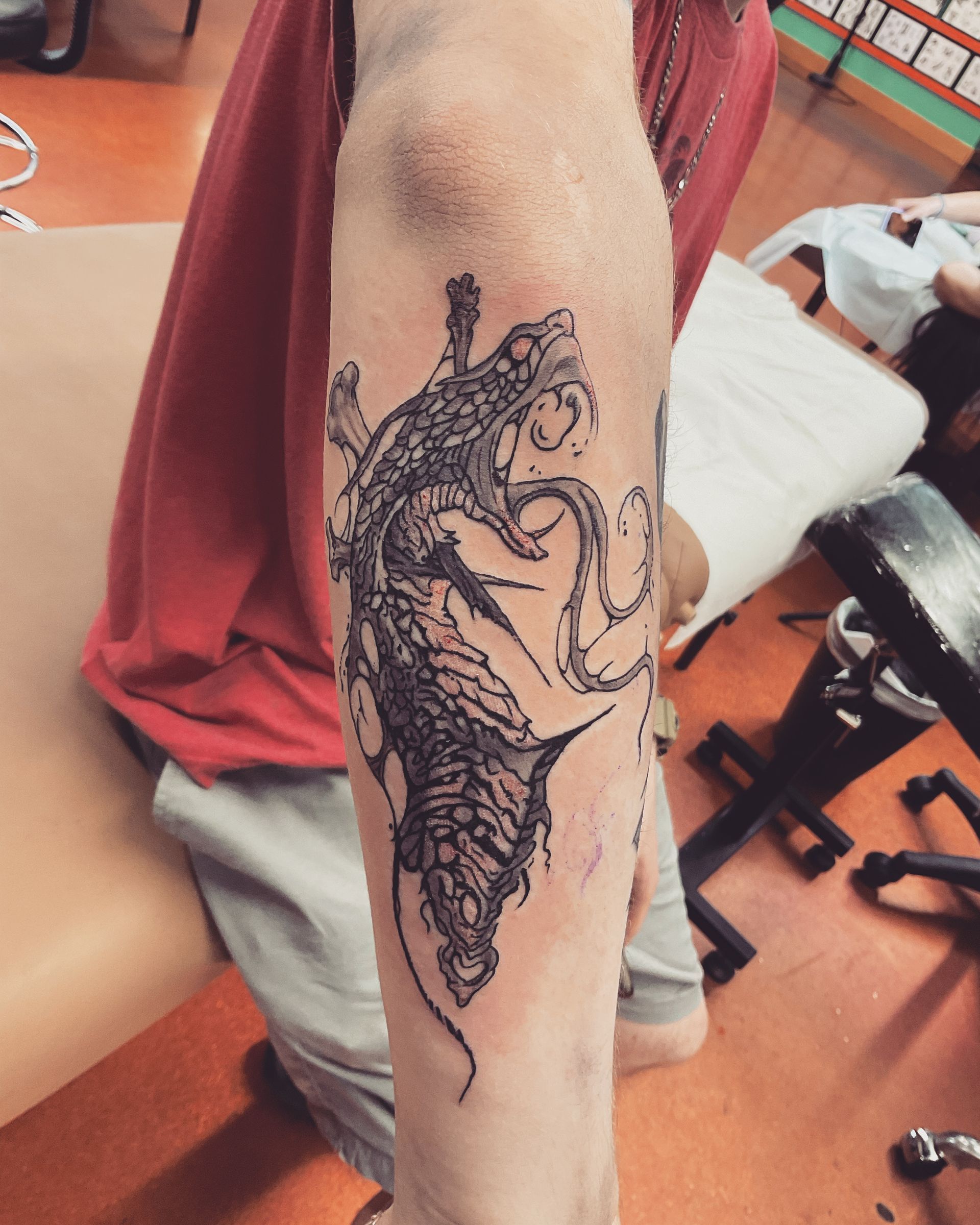 A tattoo by Brandon in Fort Worth, TX at The Bearded Moon Tattoo Studio