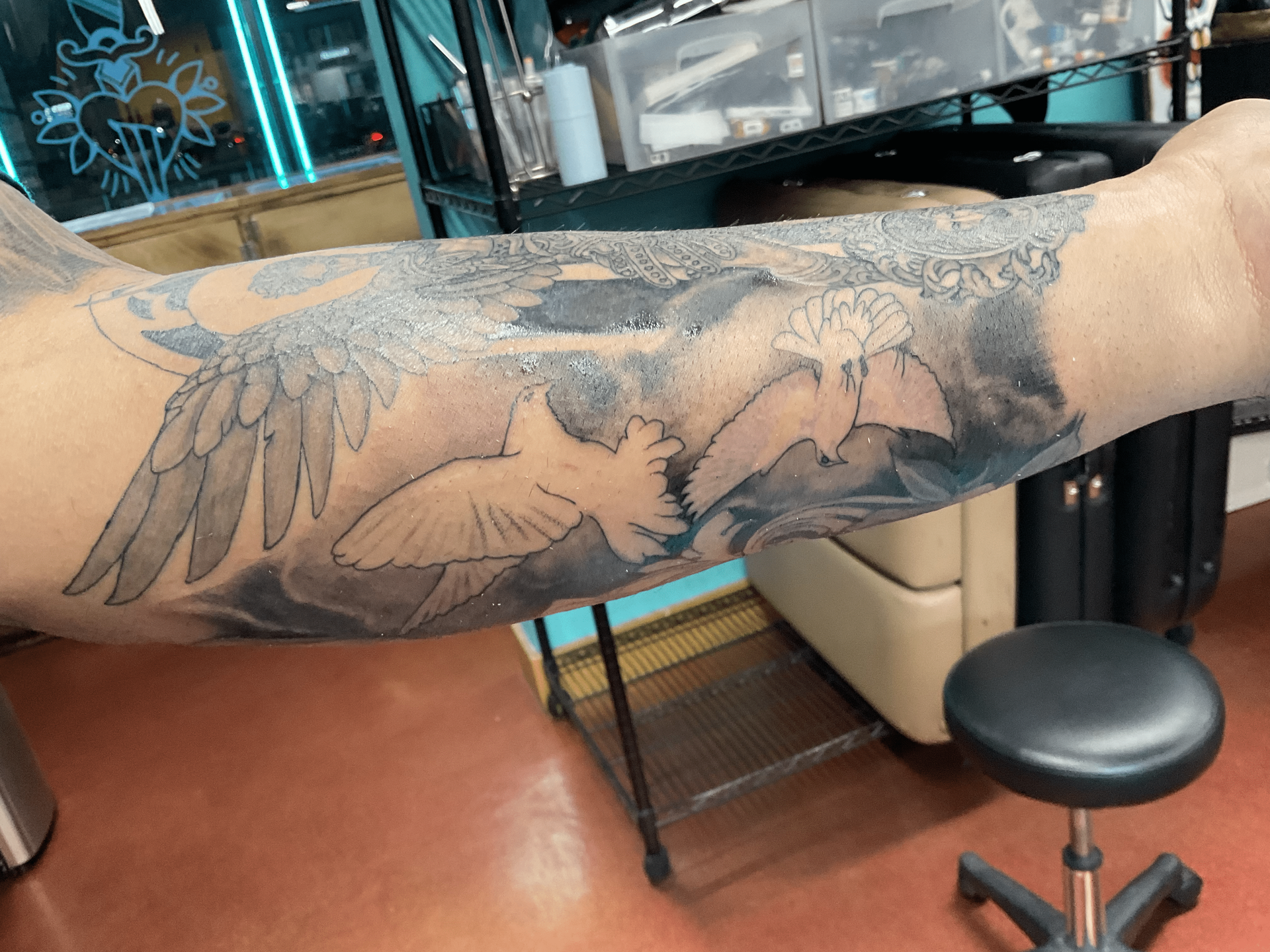 A tattoo by Brandon in Fort Worth, TX at The Bearded Moon Tattoo Studio