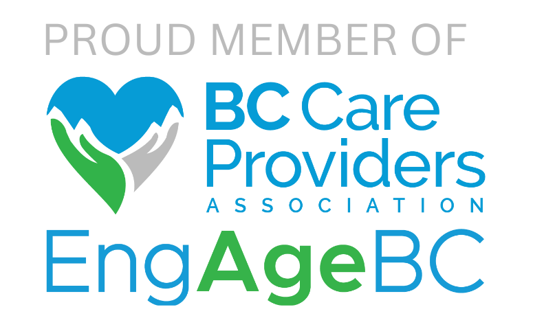 A blue and green logo that says engage bc