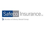 Logo for Safeco Insurance, a member of the Liberty Mutual Group, featuring the brand name in blue and gray.