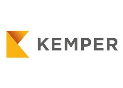 The Kemper logo, featuring a stylized orange and yellow 