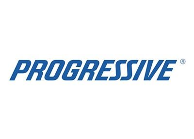 The Progressive insurance logo featuring the brand name in blue, italicized, sans-serif font on a white background.