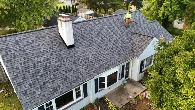 Completed architectural shingle roof installed by Quantum Roofing & Restoration in Havre de Grace, MD