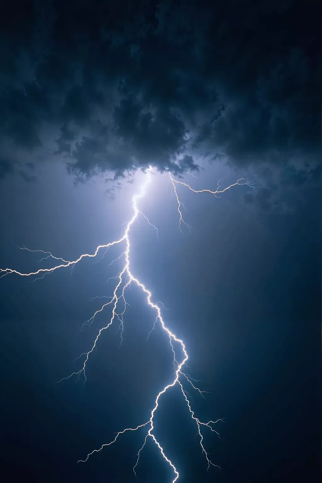 Severe thunderstorm with lightning over Harford County, MD